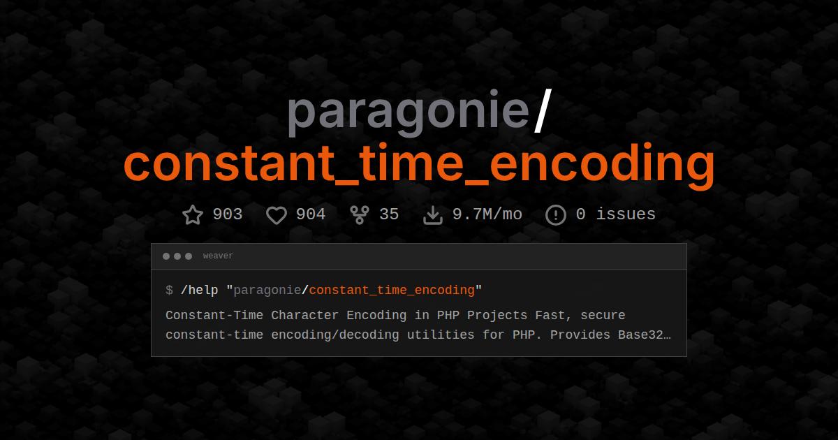 paragonie/constant_time_encoding