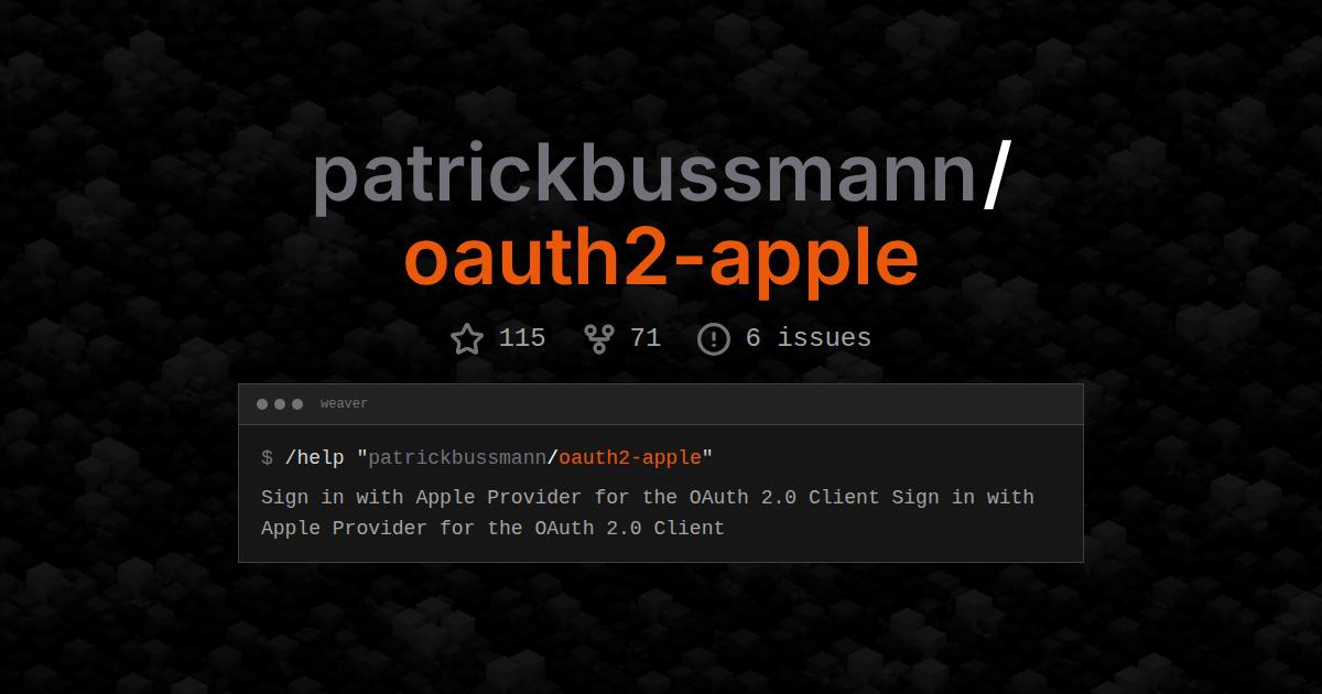 patrickbussmann/oauth2-apple