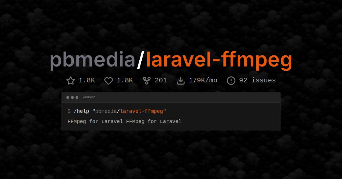 pbmedia/laravel-ffmpeg