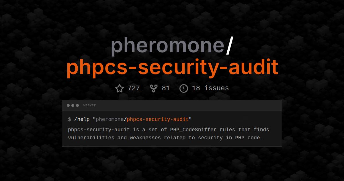 pheromone/phpcs-security-audit