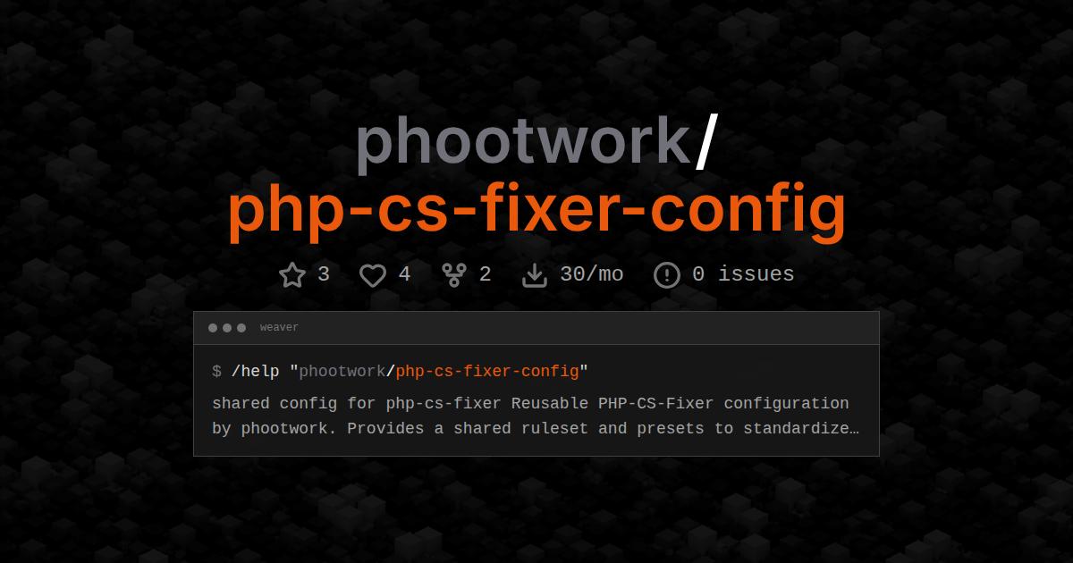 phootwork/php-cs-fixer-config