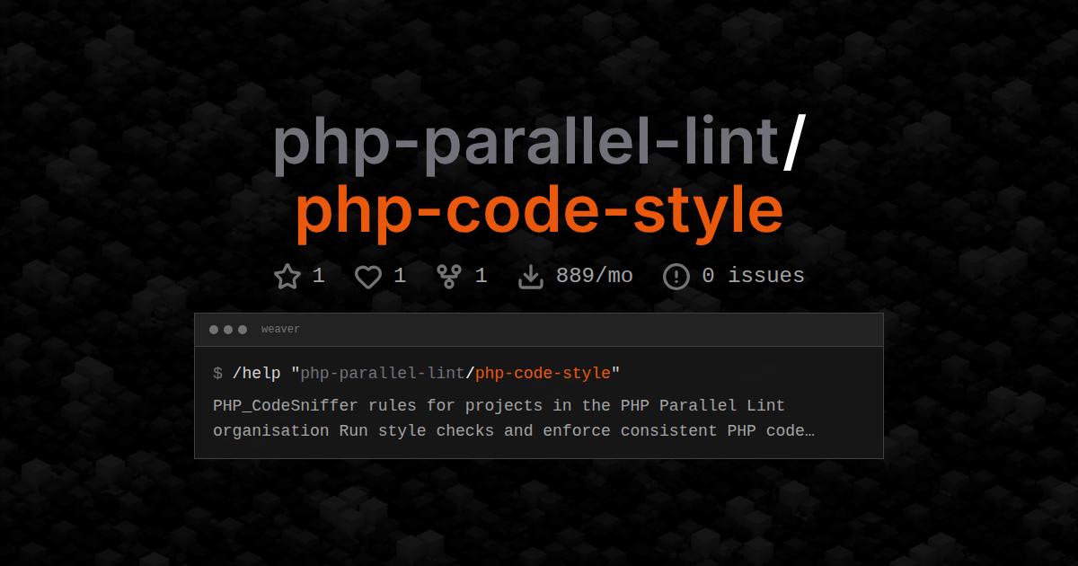 php-parallel-lint/php-code-style
