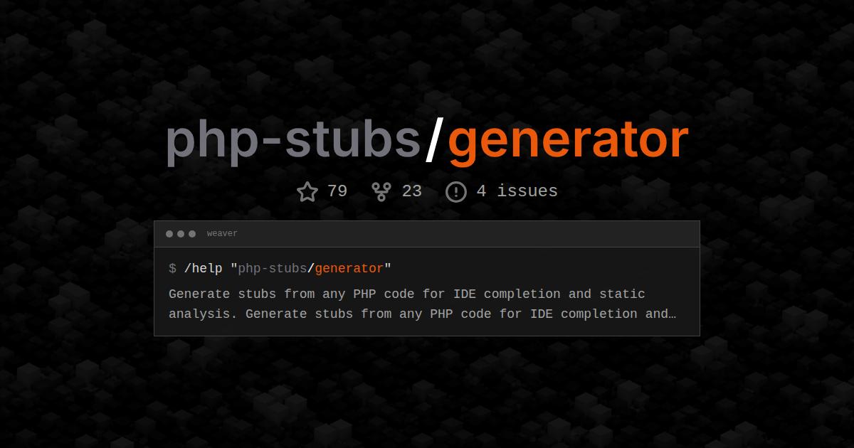 php-stubs/generator