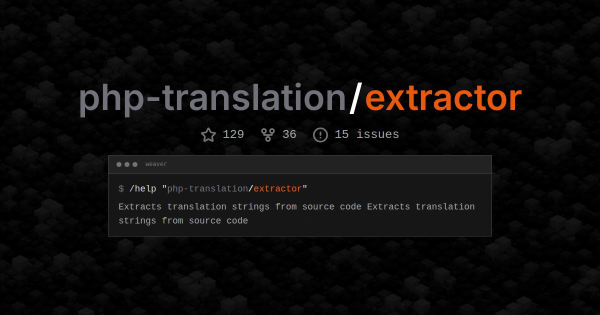 php-translation/extractor