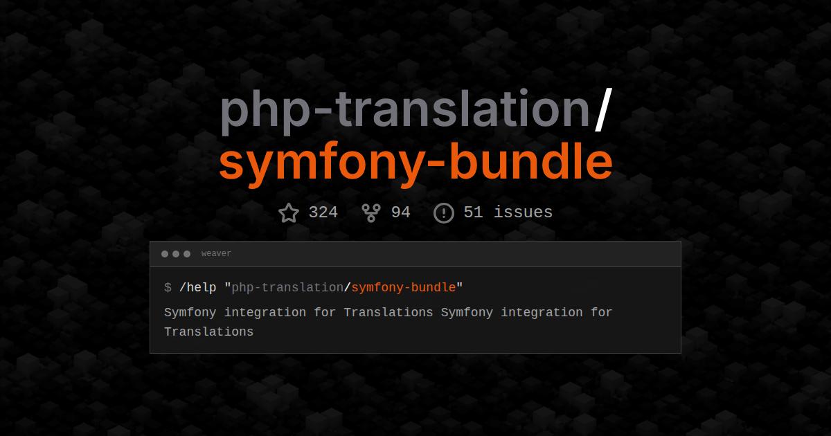 php-translation/symfony-bundle