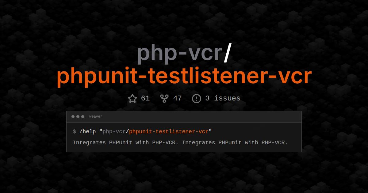php-vcr/phpunit-testlistener-vcr