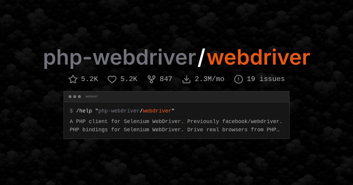 php-webdriver/webdriver