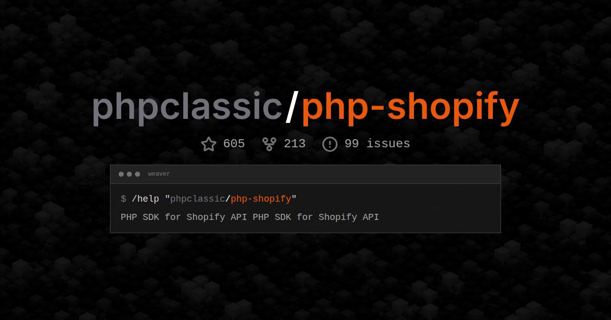 phpclassic/php-shopify