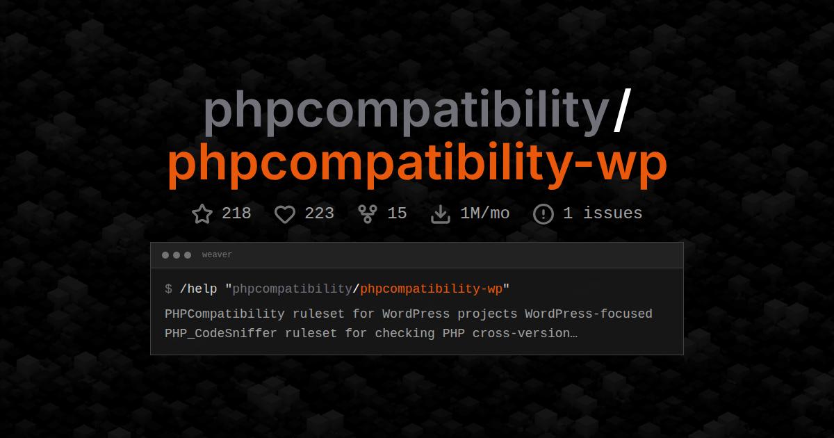 phpcompatibility/phpcompatibility-wp