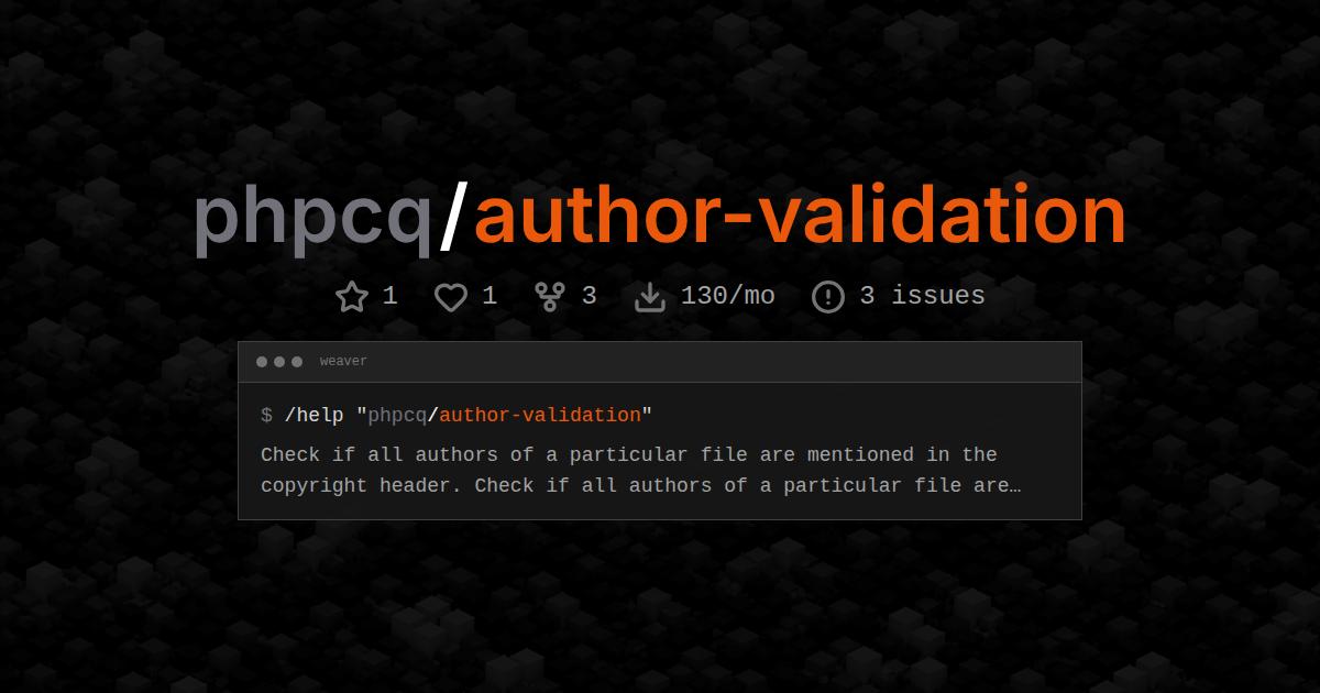 phpcq/author-validation