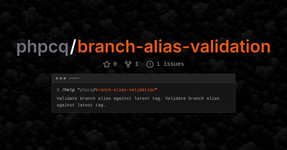 phpcq/branch-alias-validation