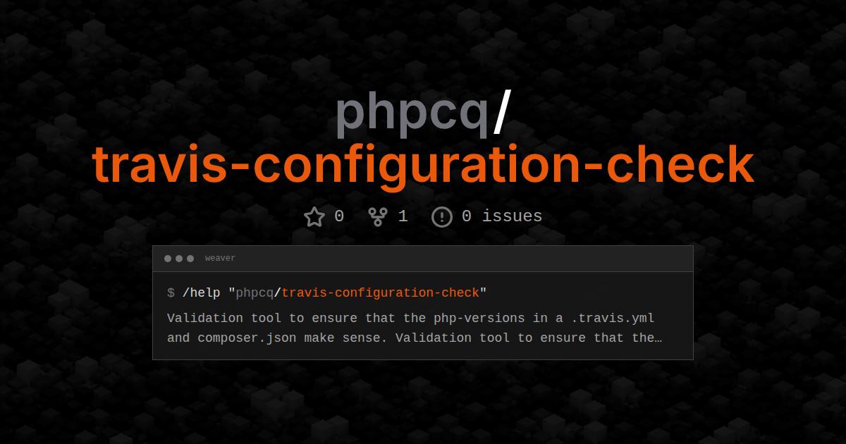 phpcq/travis-configuration-check