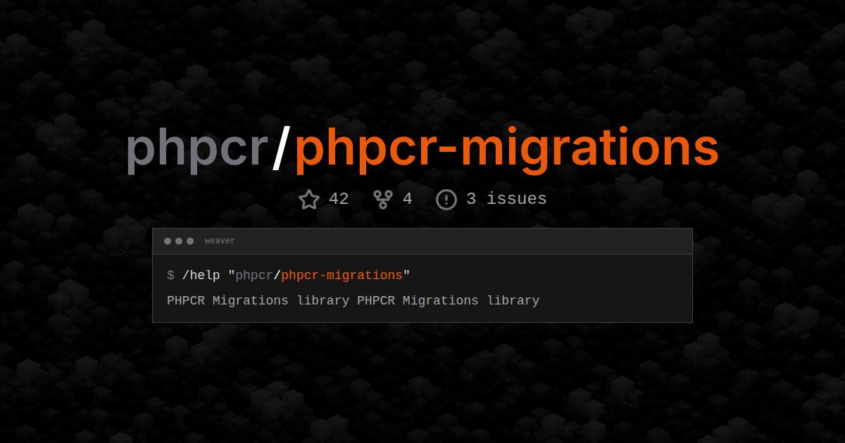 phpcr/phpcr-migrations