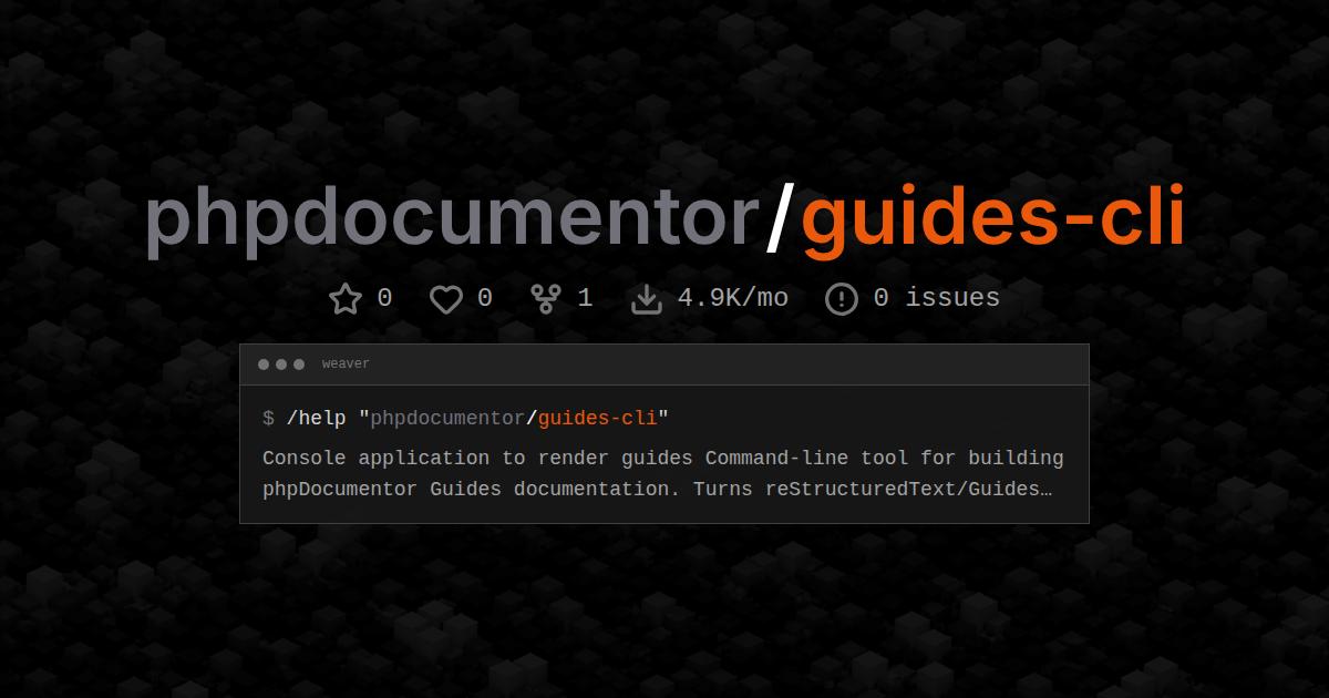 phpdocumentor/guides-cli