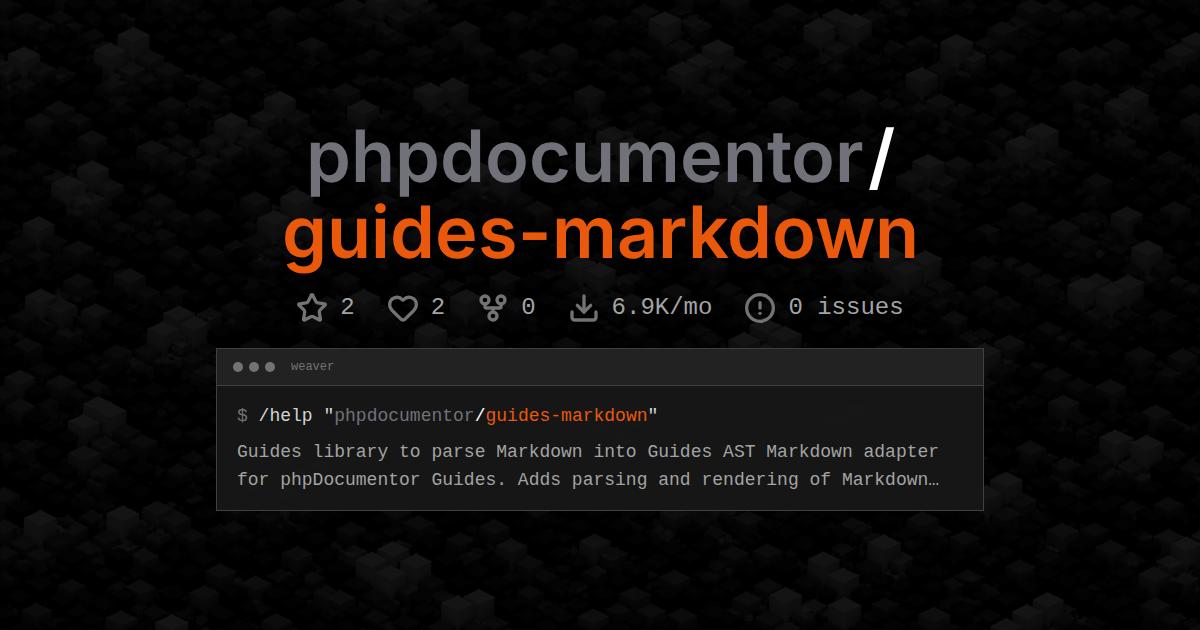 phpdocumentor/guides-markdown
