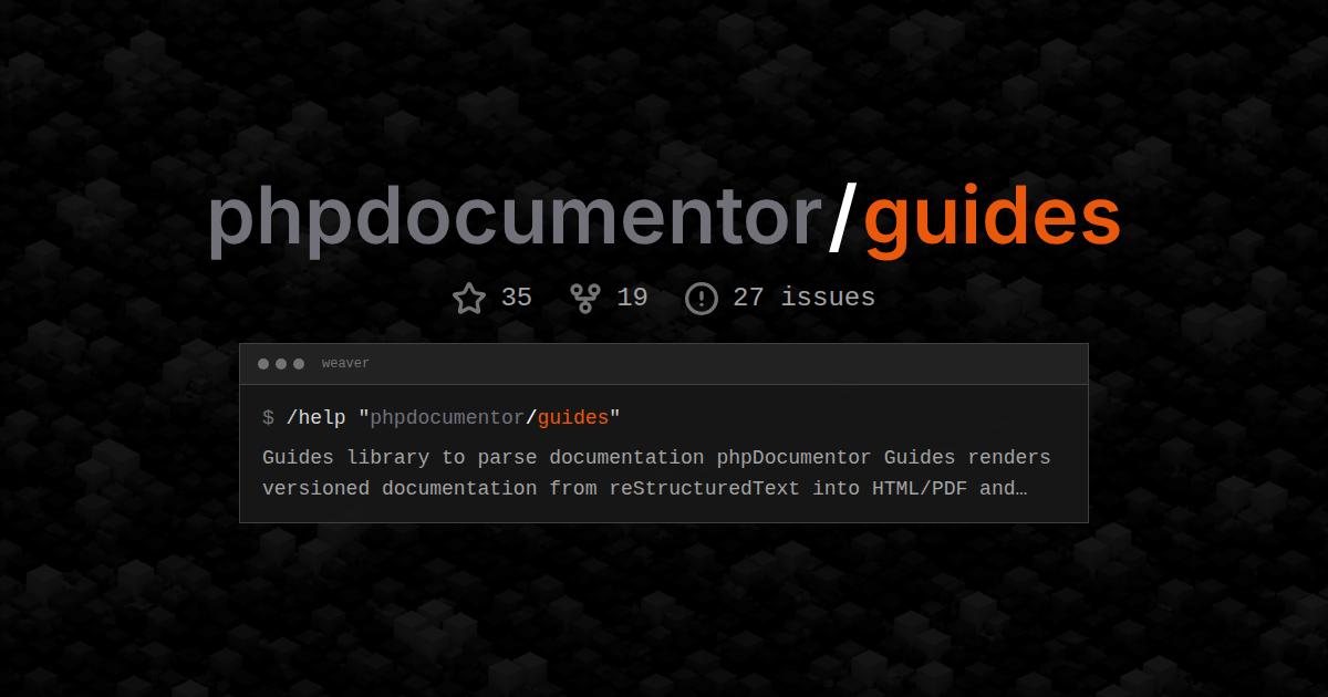 phpdocumentor/guides
