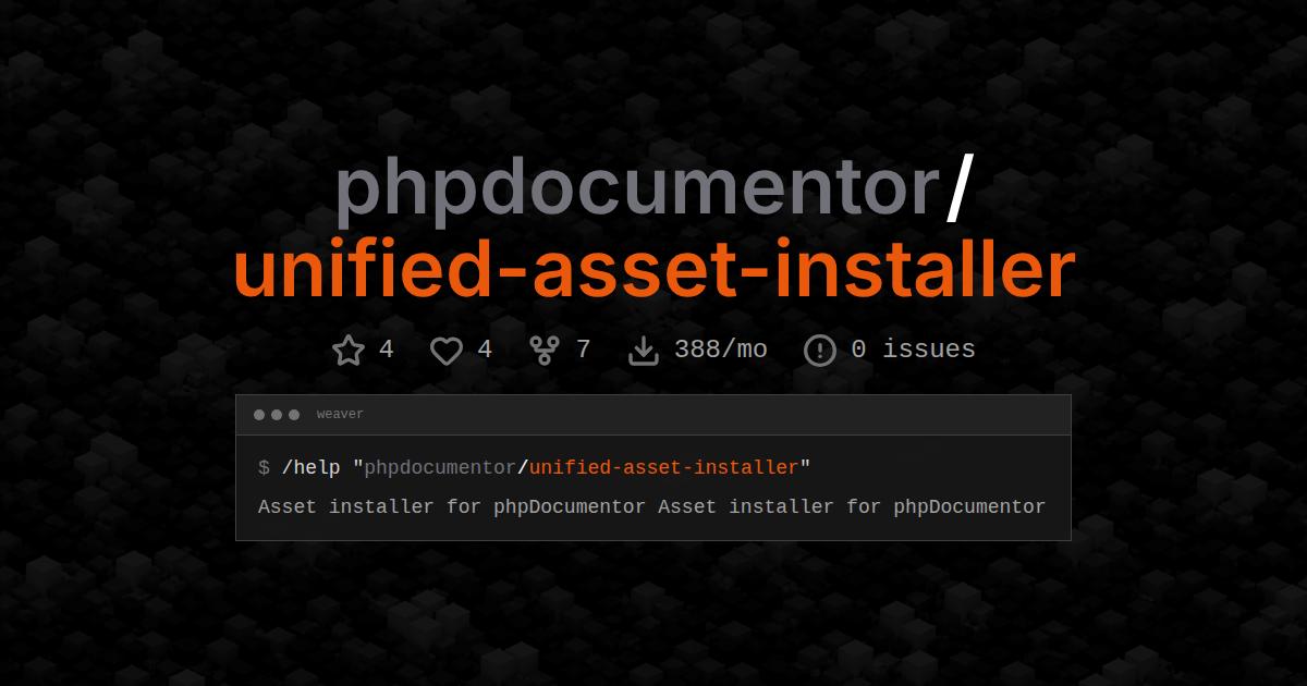 phpdocumentor/unified-asset-installer