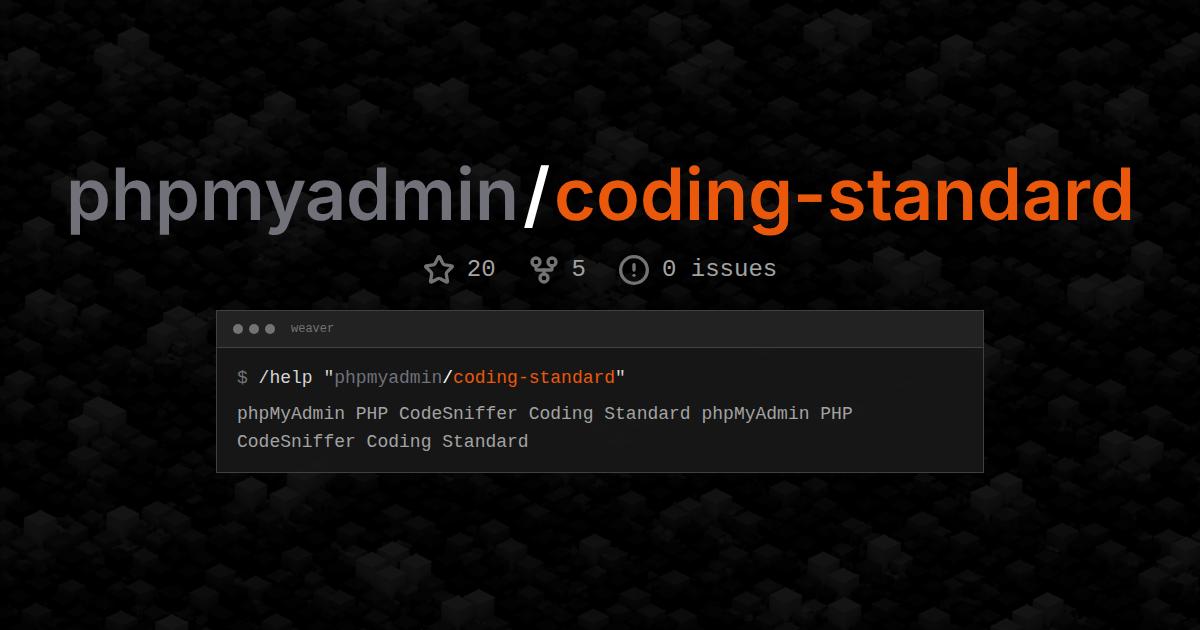 phpmyadmin/coding-standard