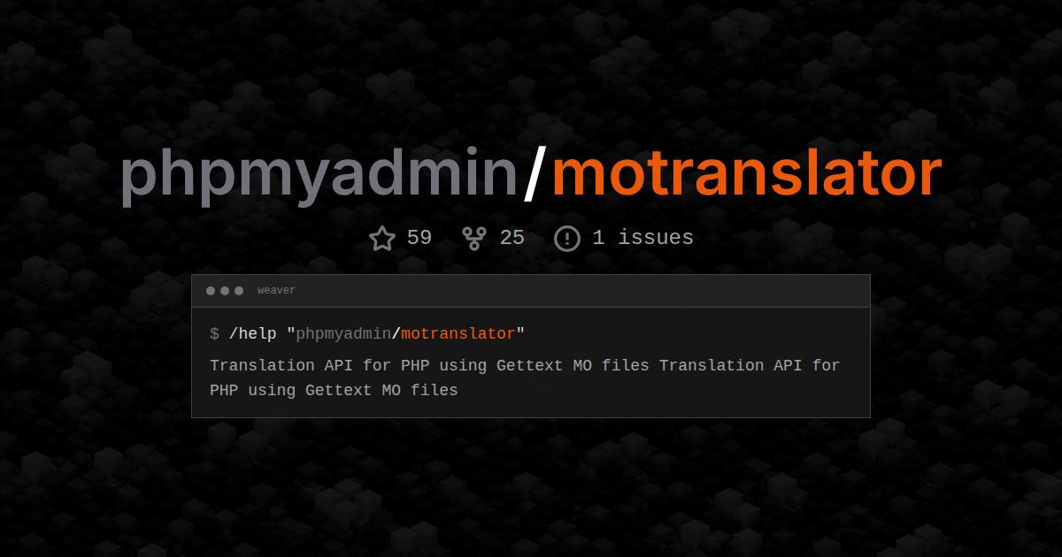 phpmyadmin/motranslator