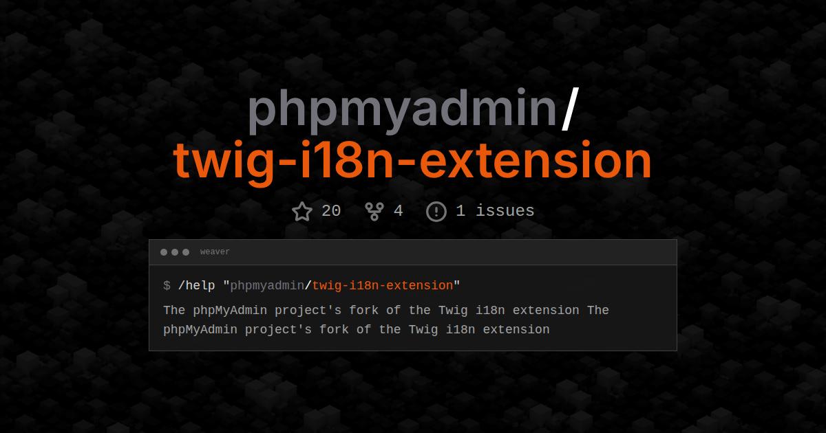 phpmyadmin/twig-i18n-extension