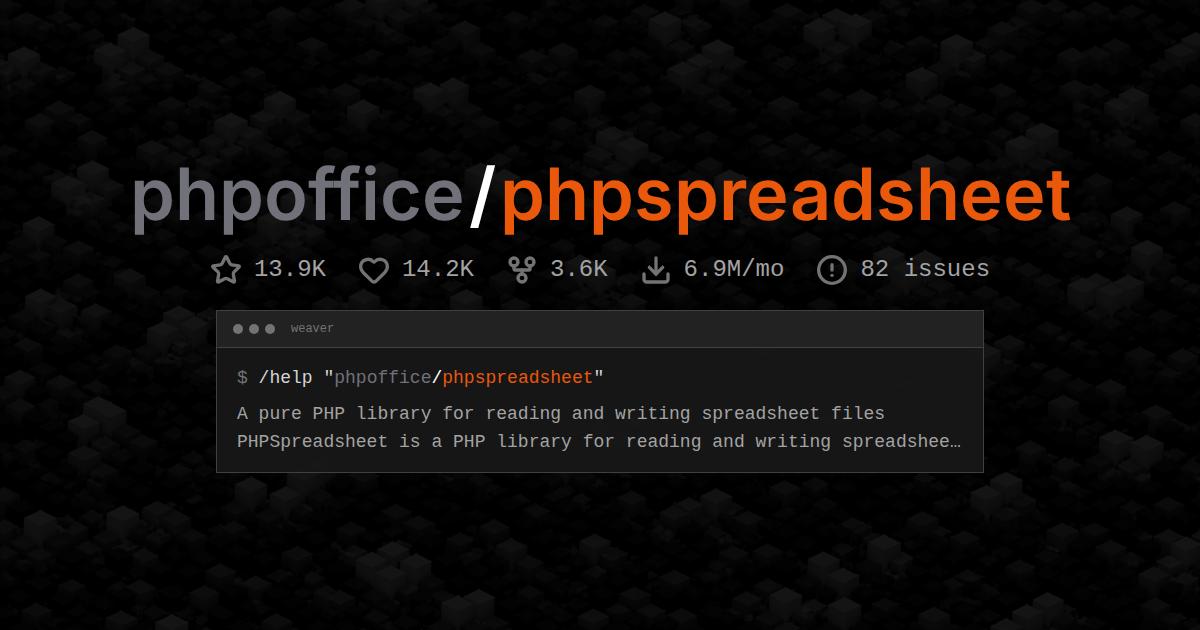 phpoffice/phpspreadsheet