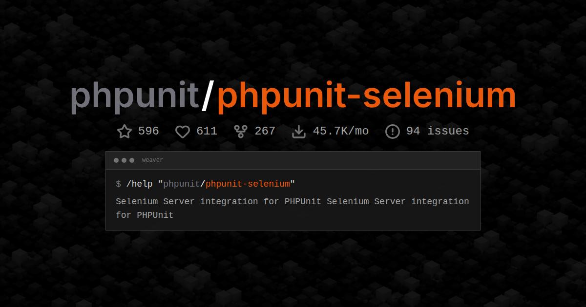 phpunit/phpunit-selenium