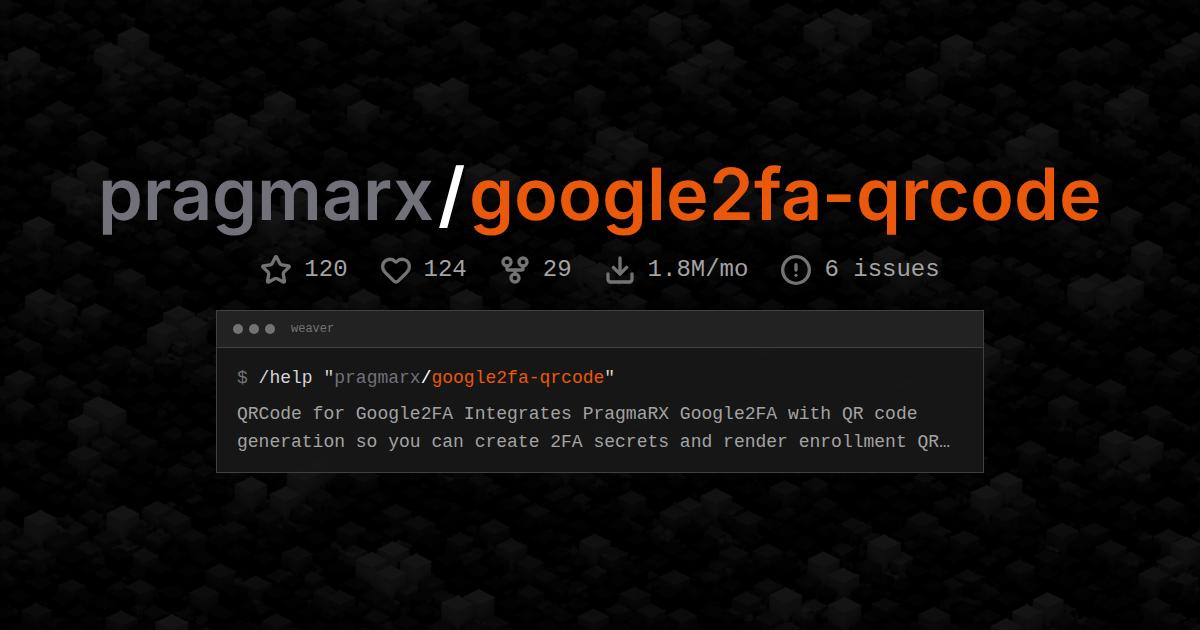 pragmarx/google2fa-qrcode