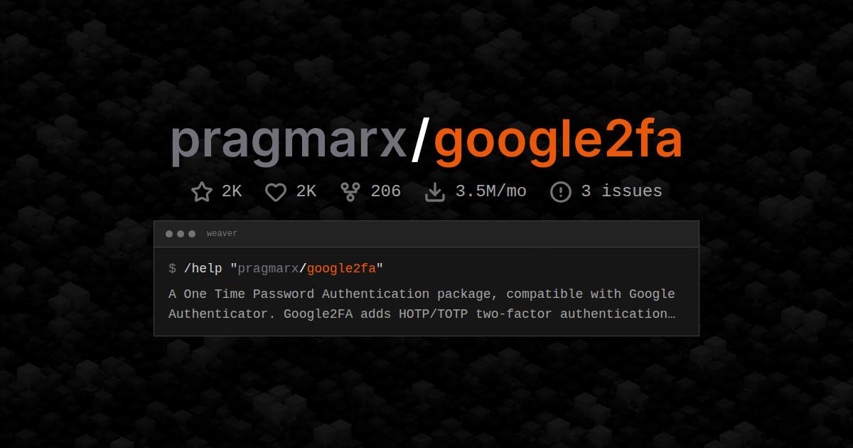 pragmarx/google2fa