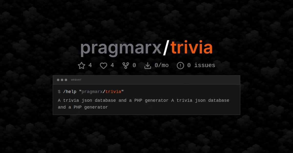 pragmarx/trivia