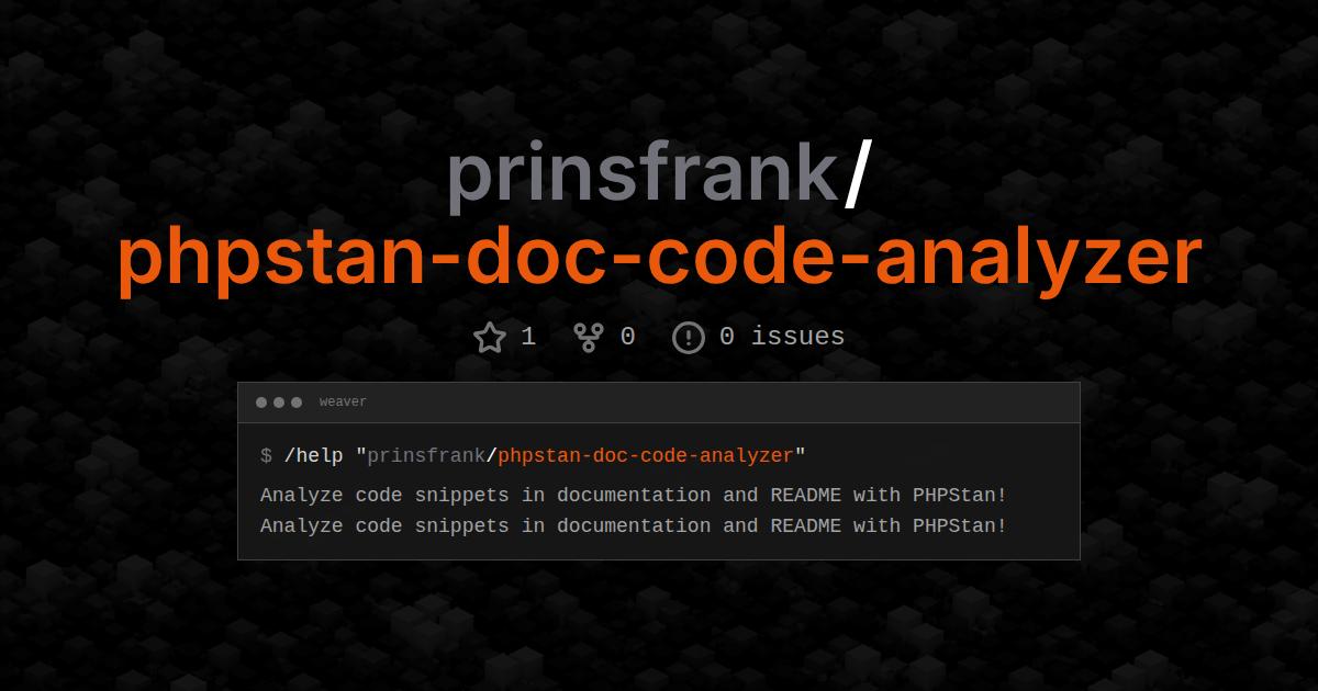 prinsfrank/phpstan-doc-code-analyzer
