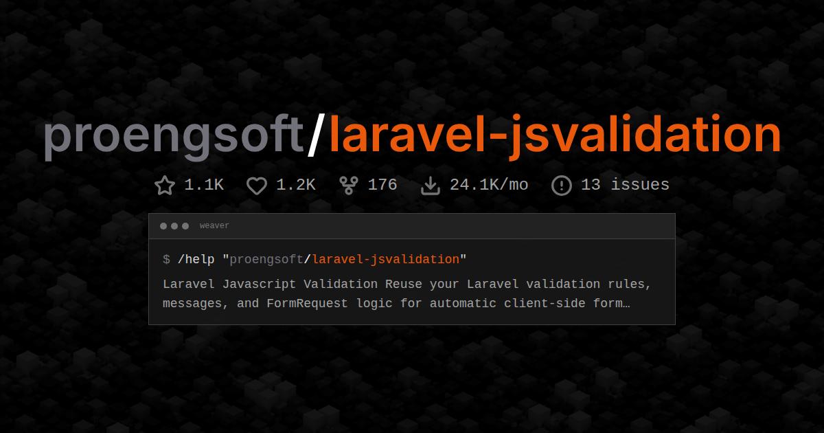 proengsoft/laravel-jsvalidation