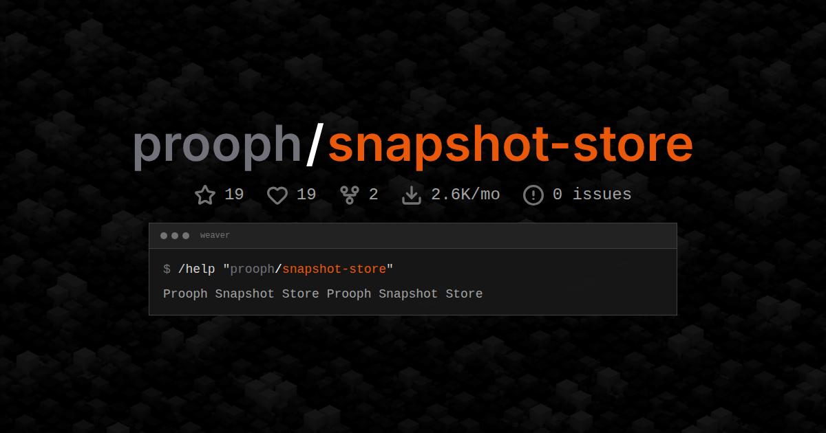 prooph/snapshot-store