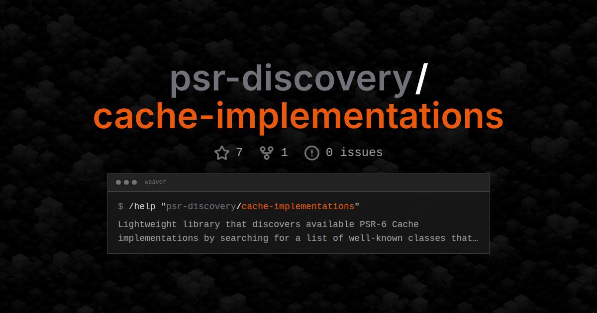 psr-discovery/cache-implementations