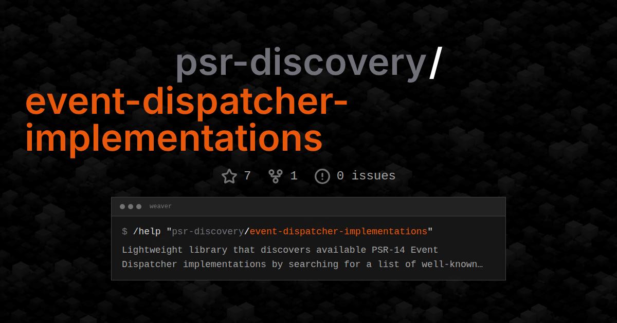 psr-discovery/event-dispatcher-implementations