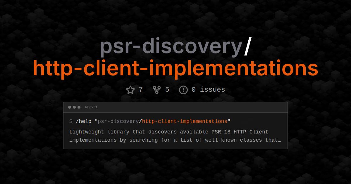 psr-discovery/http-client-implementations