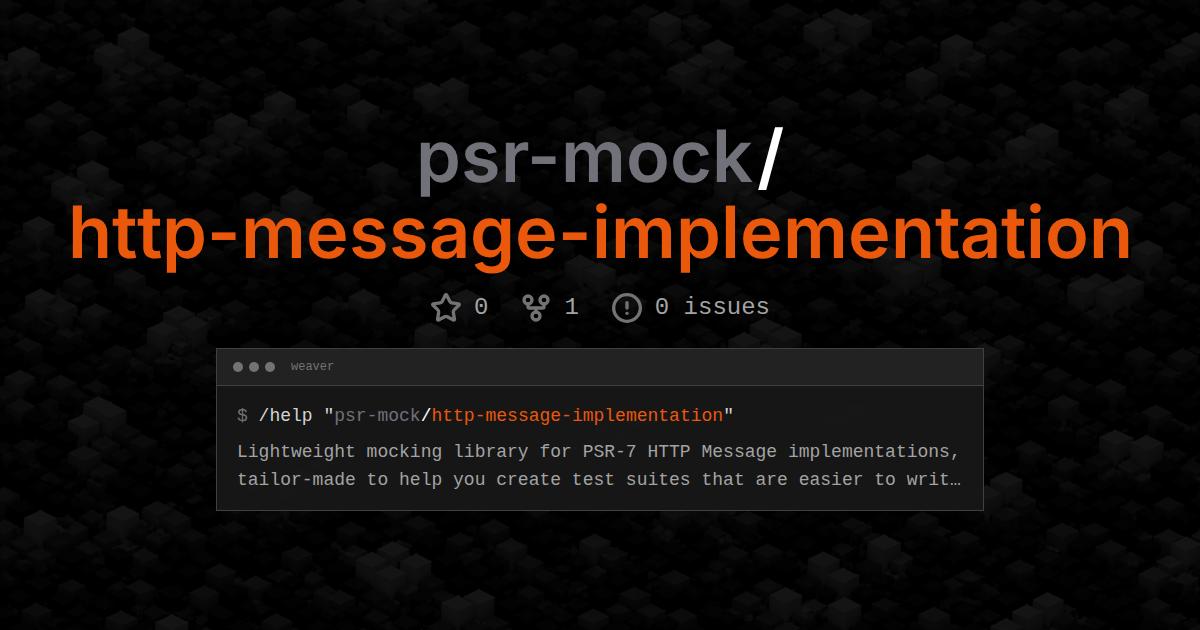 psr-mock/http-message-implementation