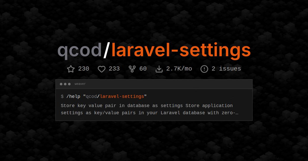 qcod/laravel-settings