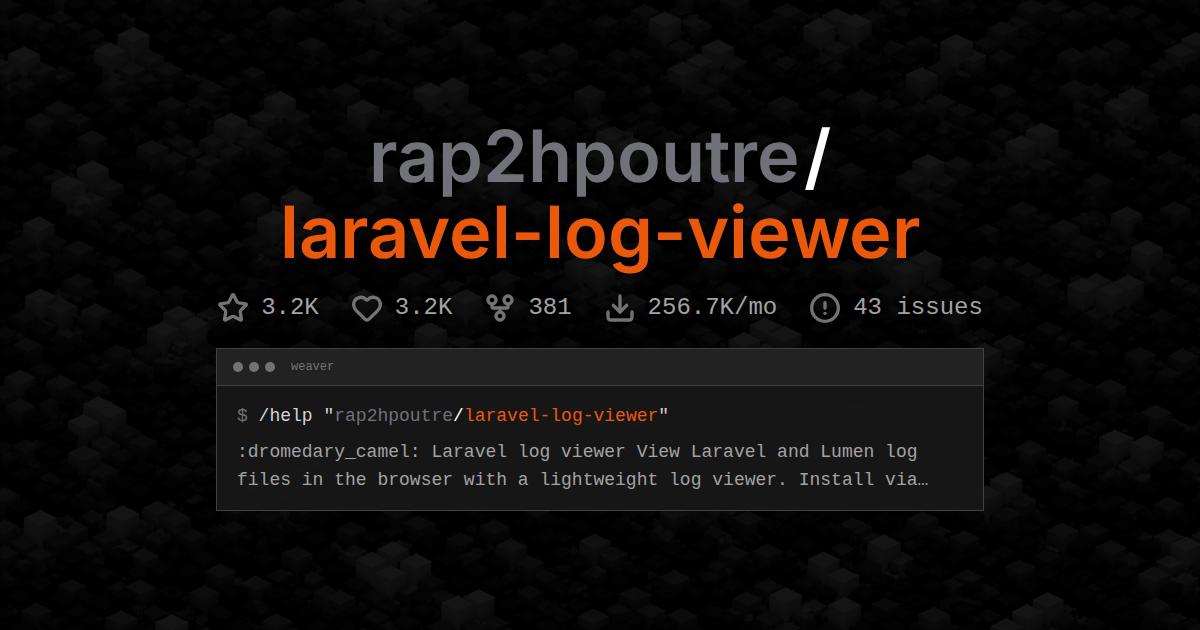 rap2hpoutre/laravel-log-viewer