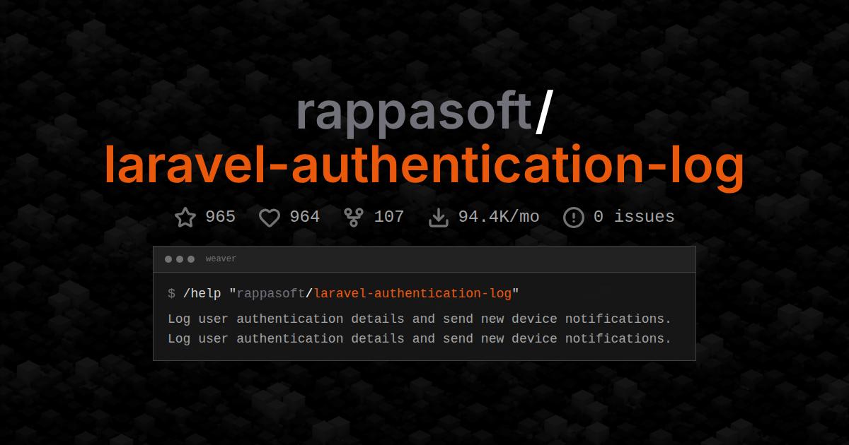 rappasoft/laravel-authentication-log