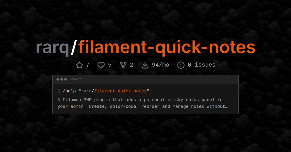 rarq/filament-quick-notes