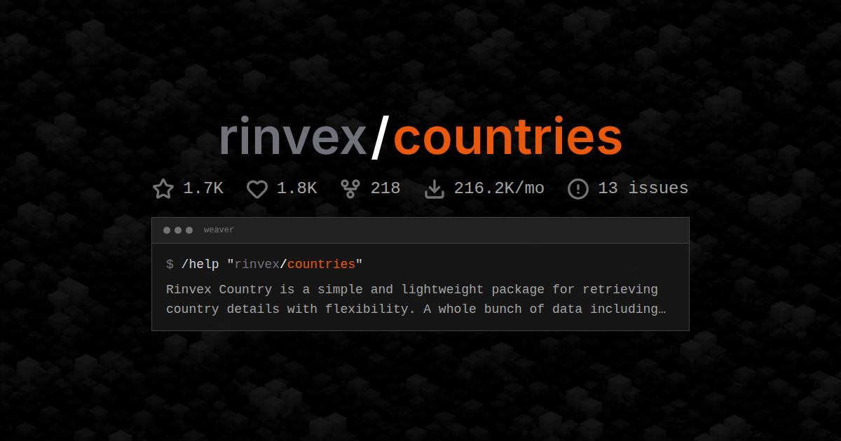 rinvex/countries