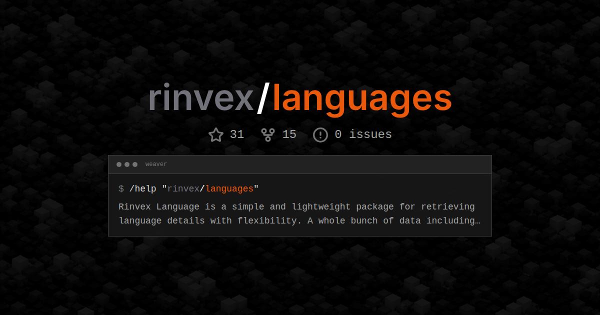 rinvex/languages