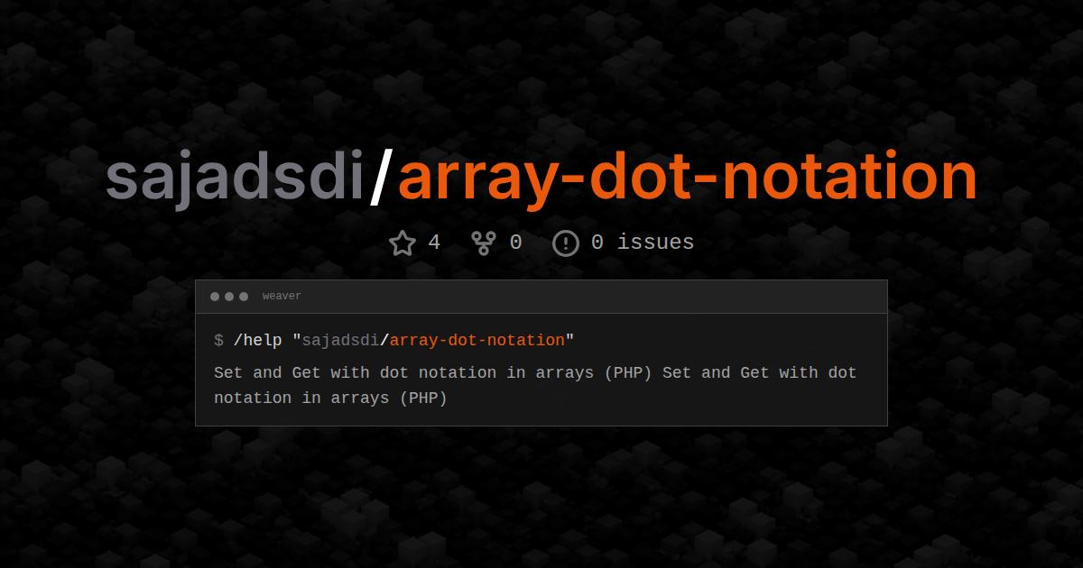 sajadsdi/array-dot-notation