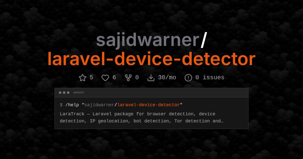 sajidwarner/laravel-device-detector