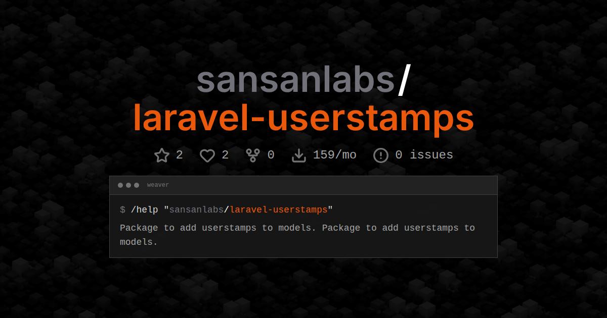 sansanlabs/laravel-userstamps