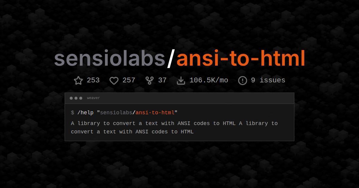 sensiolabs/ansi-to-html