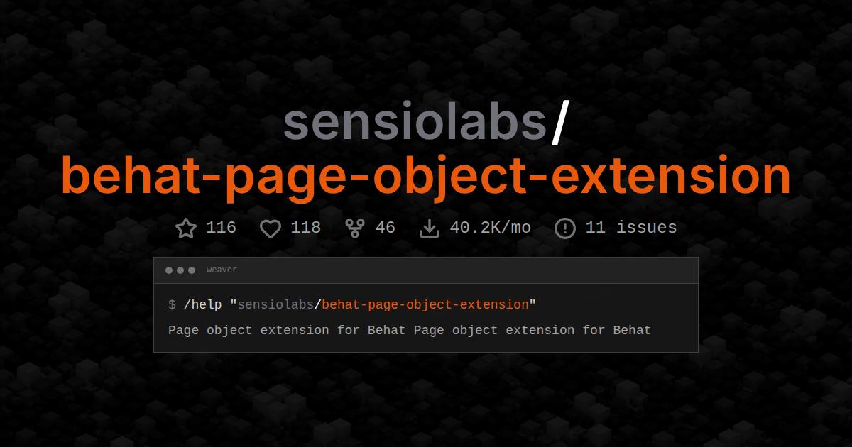 sensiolabs/behat-page-object-extension