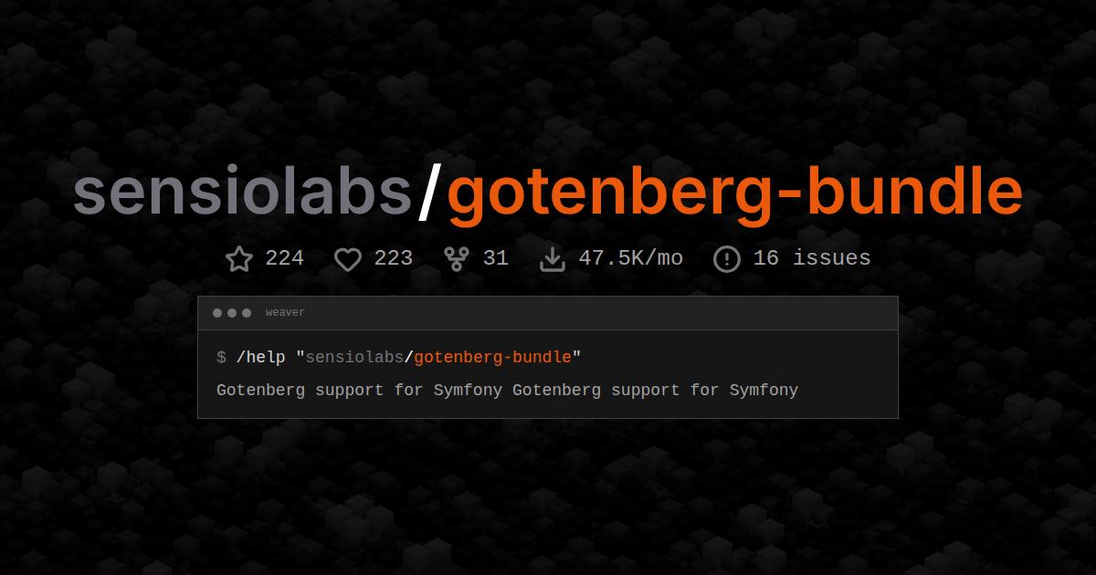 sensiolabs/gotenberg-bundle