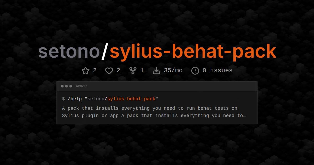 setono/sylius-behat-pack