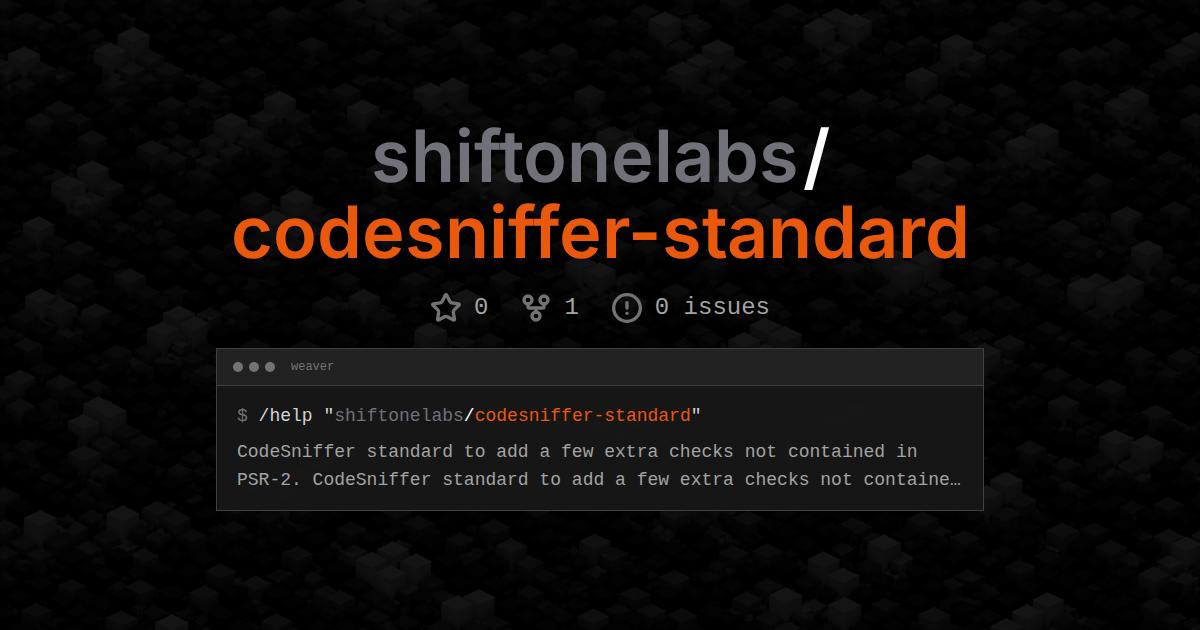 shiftonelabs/codesniffer-standard